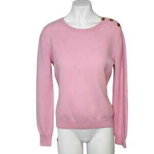 Lauren Ralph Lauren Womens 100% Cashmere Long Sleeve Sweater, Pink, Size Small